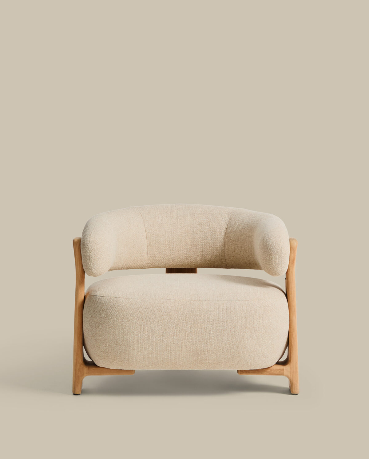 Kave Home Granite outdoor fauteuil in beige met poten in massief teakhout in naturelkleurige afwerking FSC 100% - Afbeelding 8