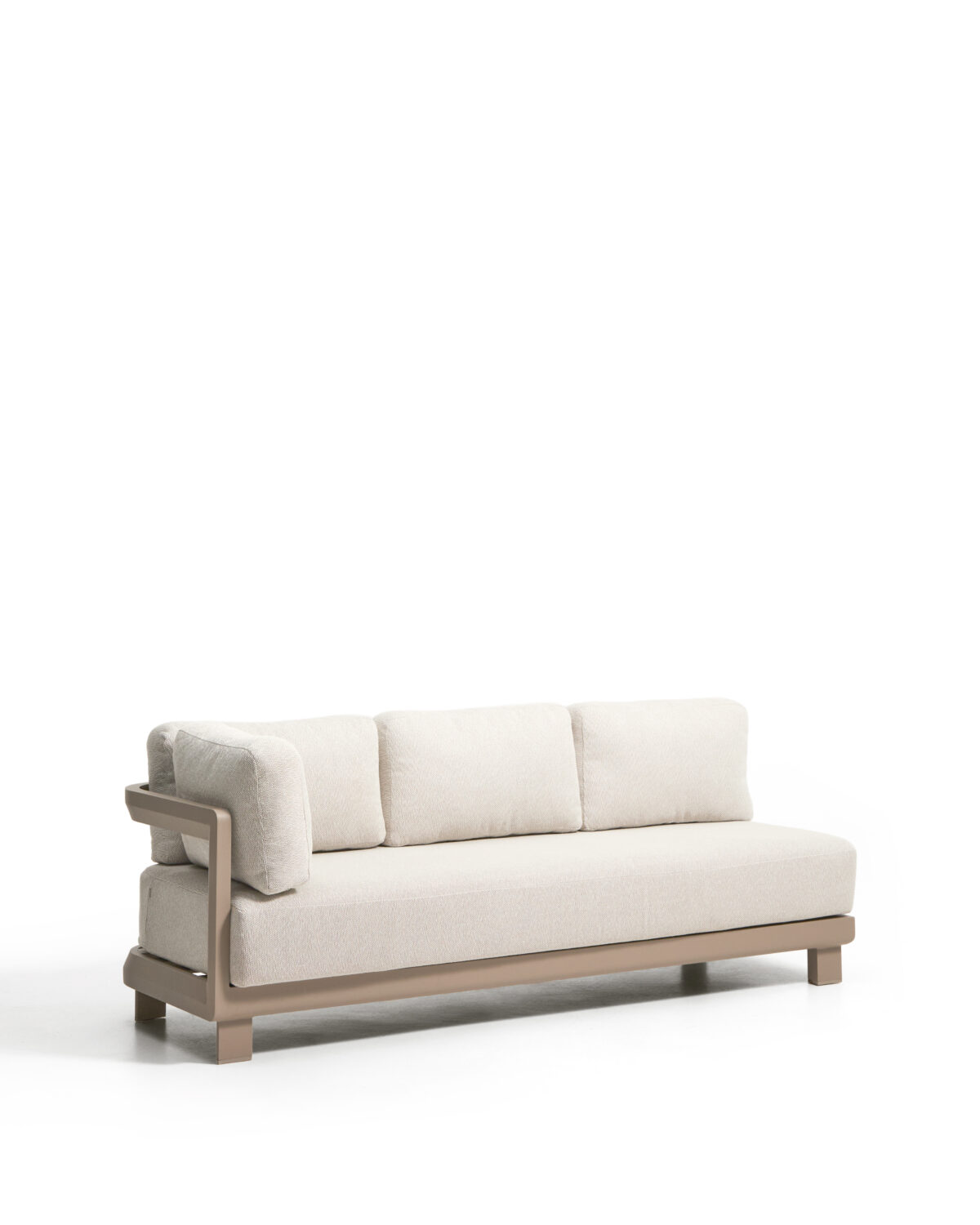 Kave Home Nerano 3-zitsbank van taupe aluminium 208 cm - Afbeelding 5