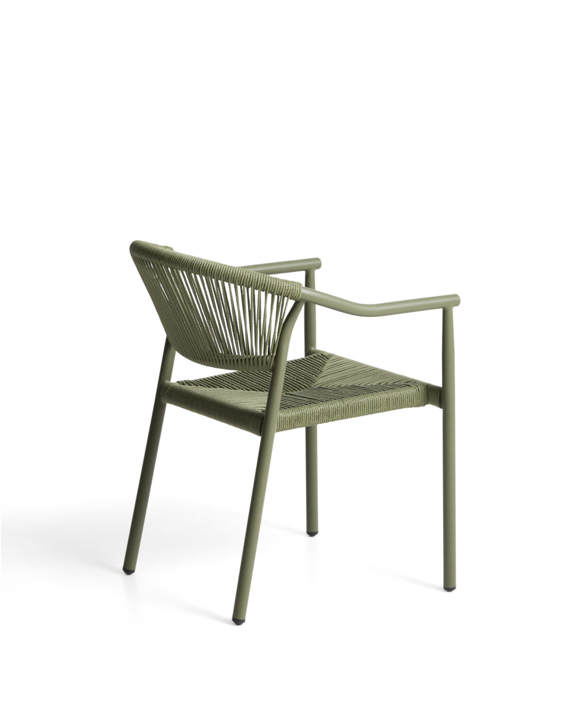 Kave Home Livadia stapelbare outdoor stoel van groen aluminium - Afbeelding 9