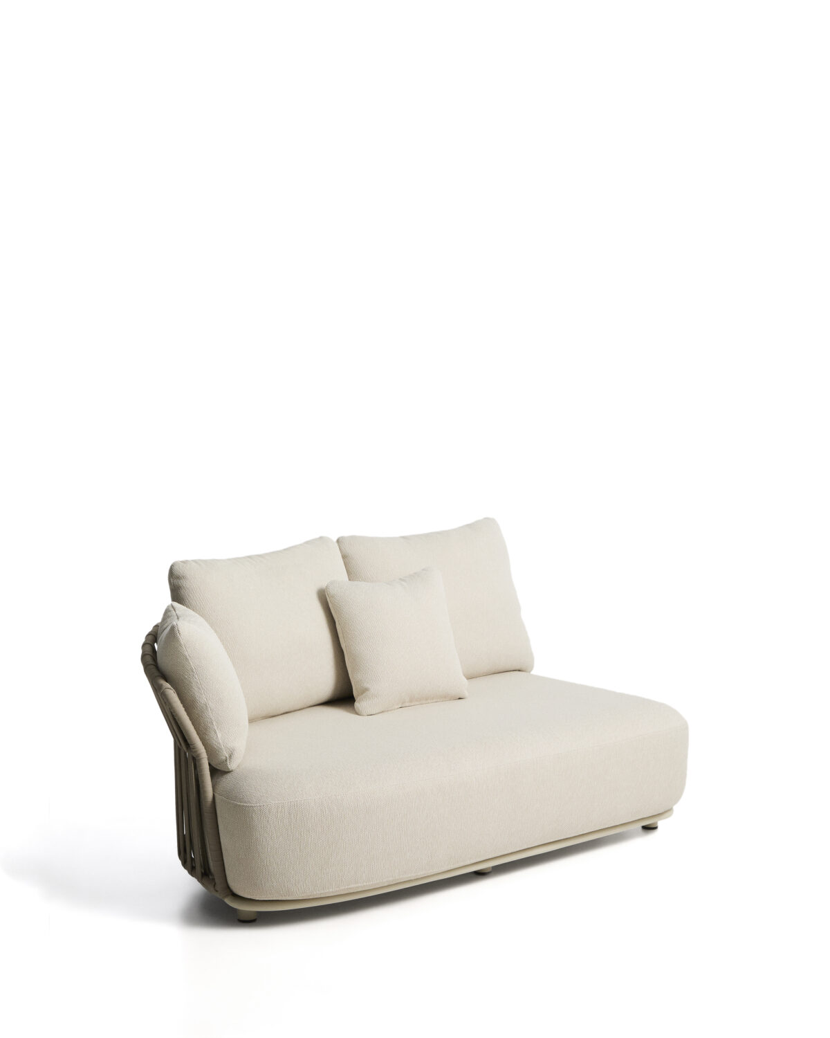 Kave Home Osani 2-zitsbank van ecru aluminium en taupe touw 170 cm - Afbeelding 6