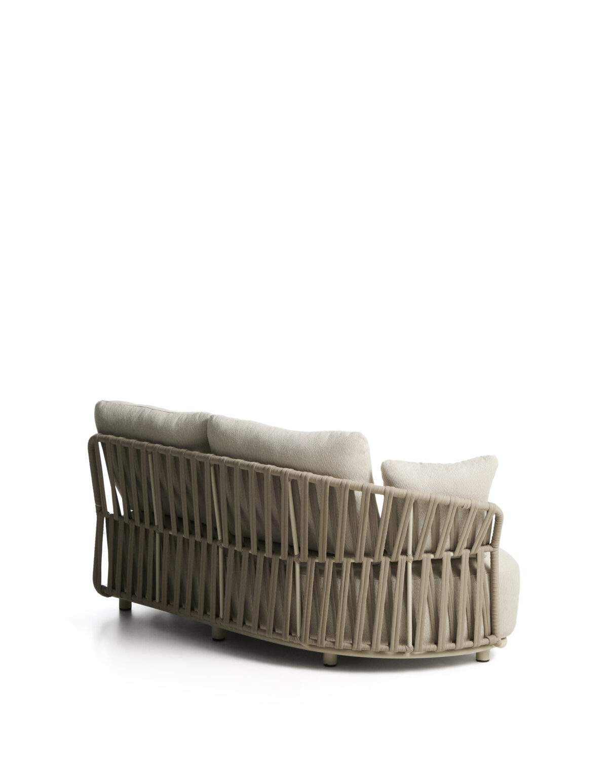 Kave Home Osani 2-zitsbank van ecru aluminium en taupe touw 170 cm - Afbeelding 8