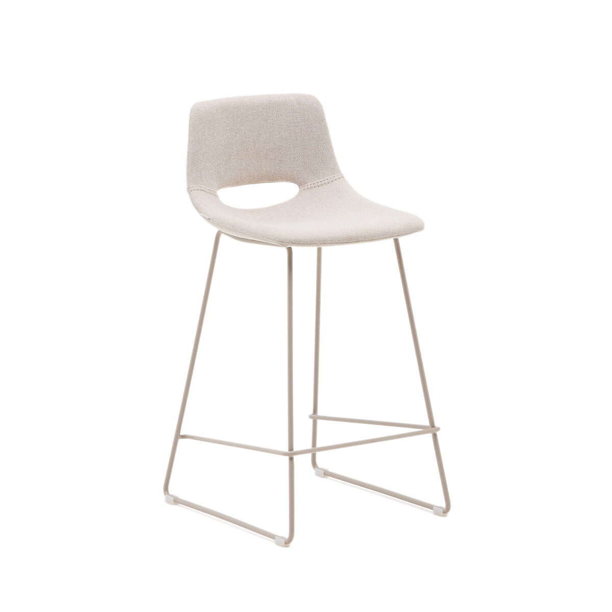 Kave Home Zahara beige kruk met staal in een beige afwerking, hoogte 65 cm FSC 100% - Afbeelding 68
