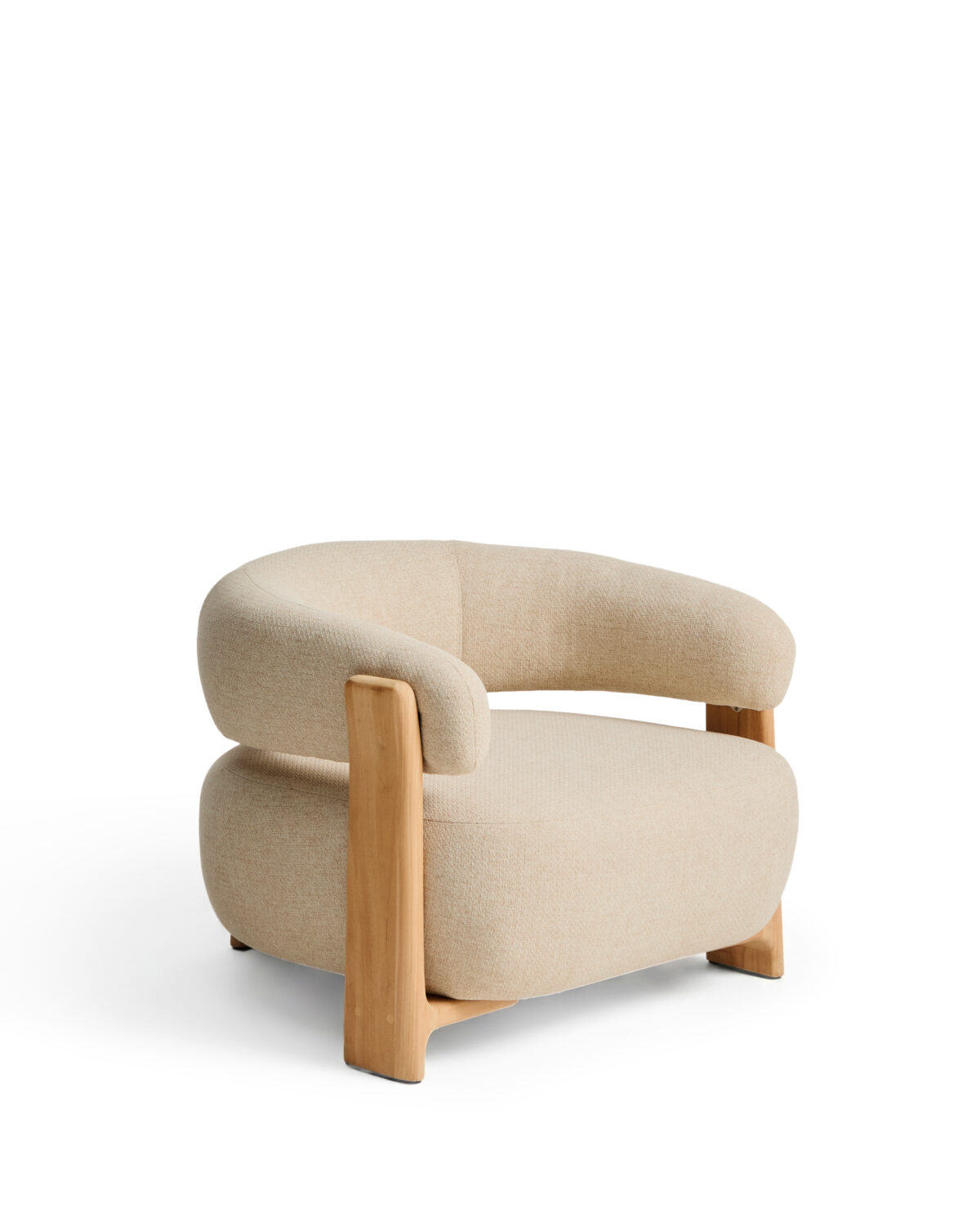 Kave Home Granite outdoor fauteuil in beige met poten in massief teakhout in naturelkleurige afwerking FSC 100% - Afbeelding 10