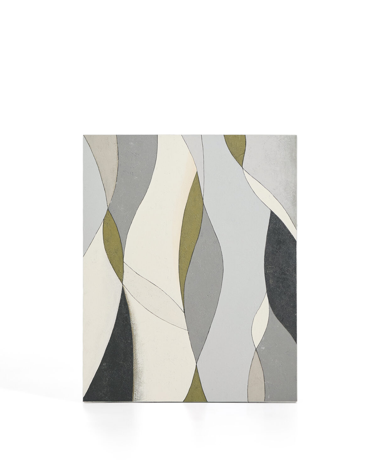Kave Home Marvilo abstract canvas grijs en mosterdgeel 80 x 100 cm - Afbeelding 9
