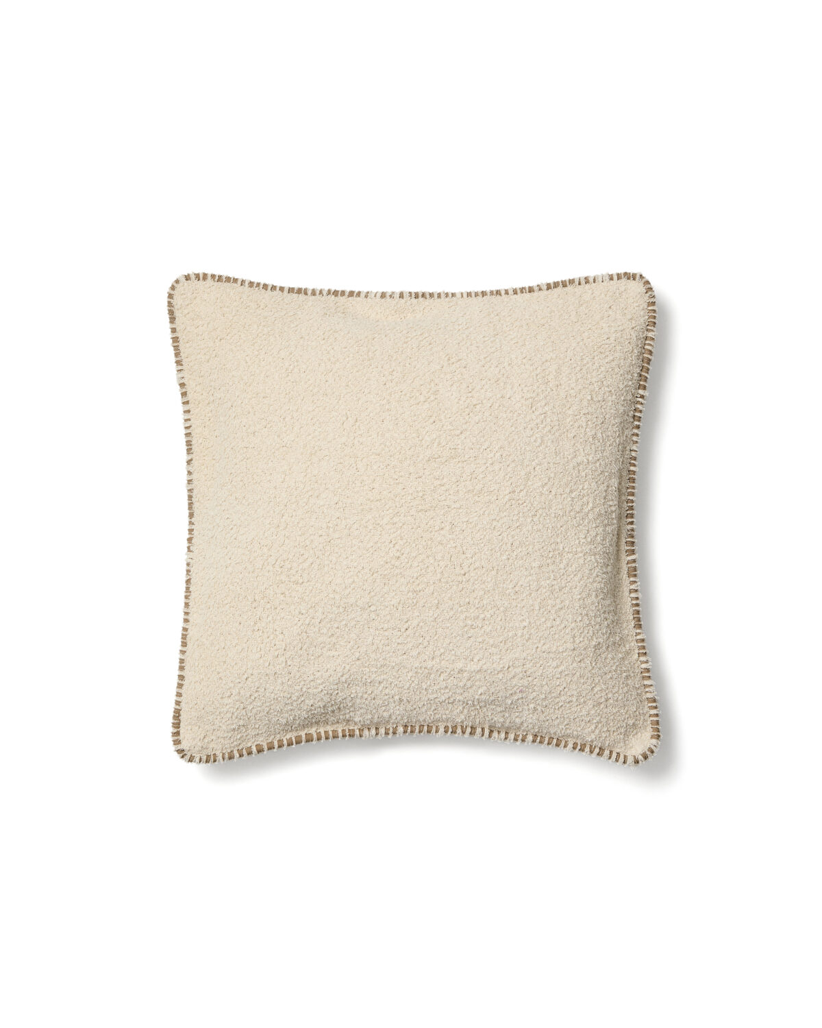 Kave Home Enari kussenhoes van katoen in beige en contrasterende bruine bies 50 x 50 cm - Afbeelding 6