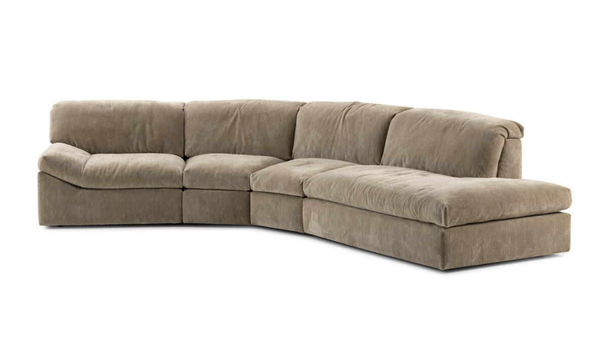 Pode Ono hoekbank detailfoto in beige-grijze stof
