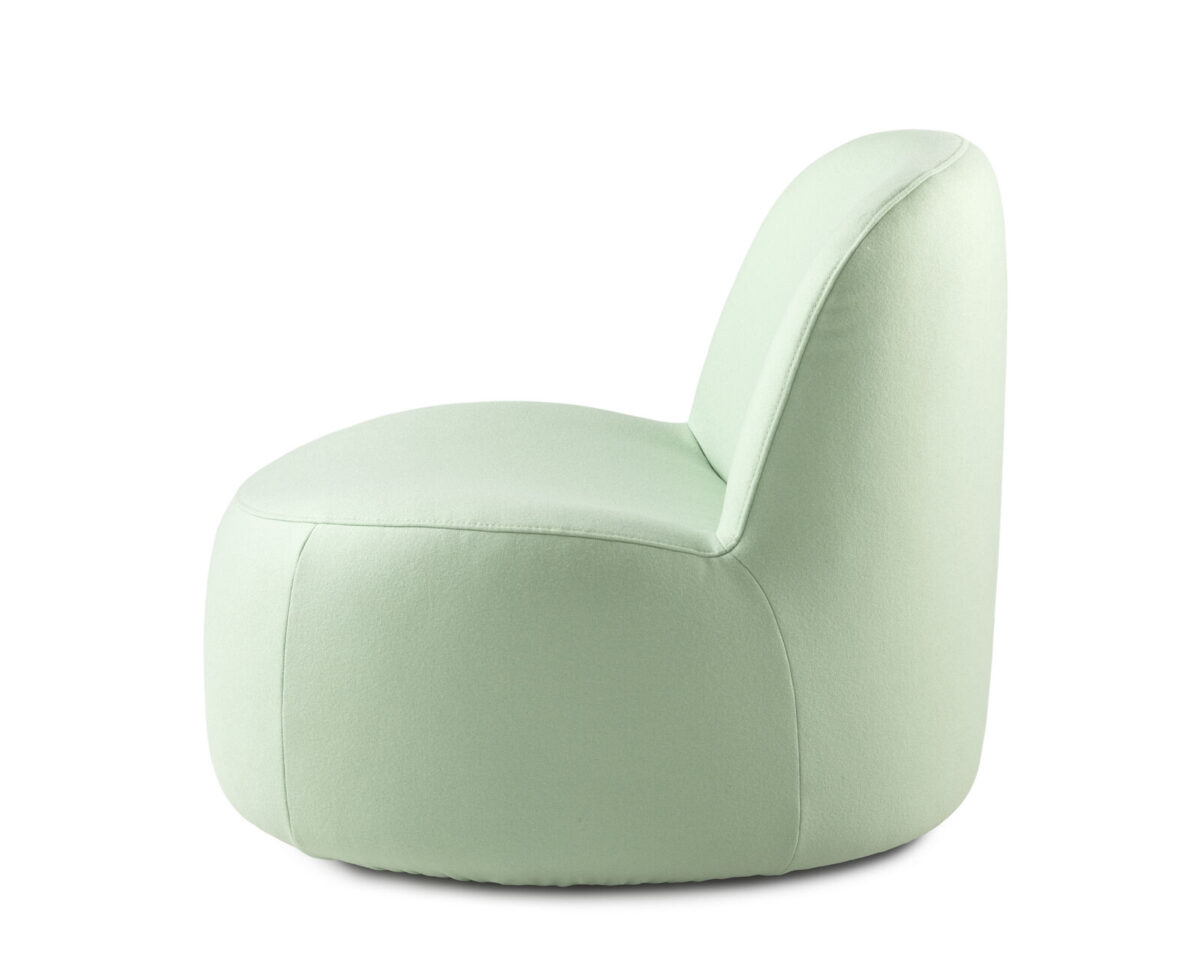 Pode Tinko fauteuil in mintgroene stof, zijaanzicht