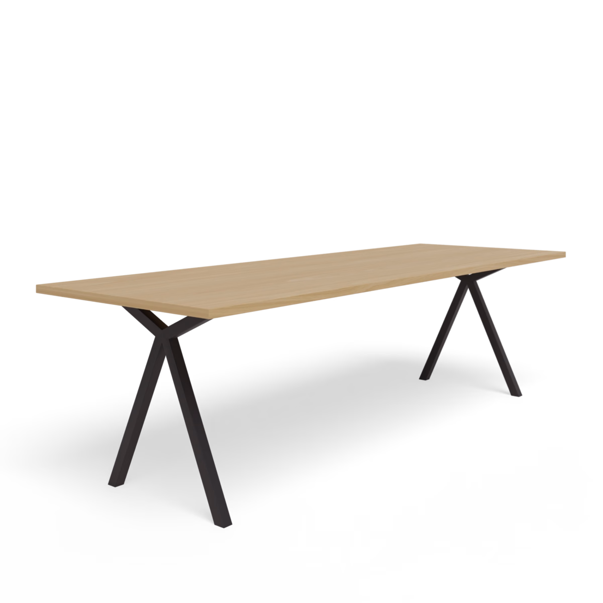 Studio HENK Slim X-type eettafel rechthoekig eiken naturel lak - Afbeelding 2