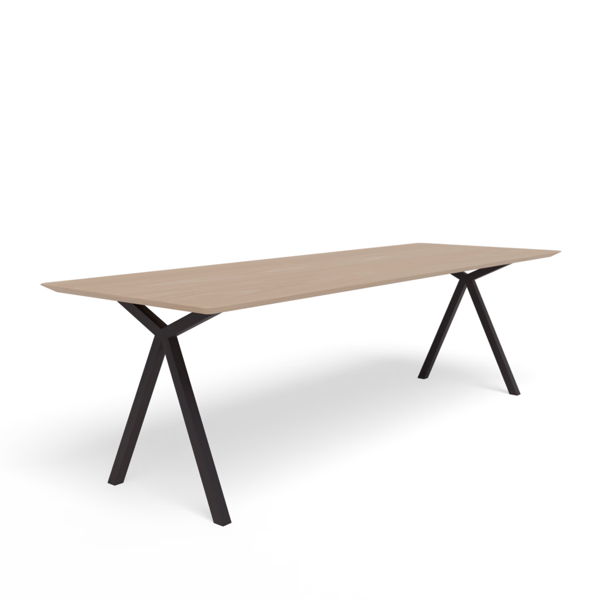 Studio HENK Slim X-type eettafel rechthoekig eiken hardwax olie natural light met zwart onderstel - Afbeelding 2