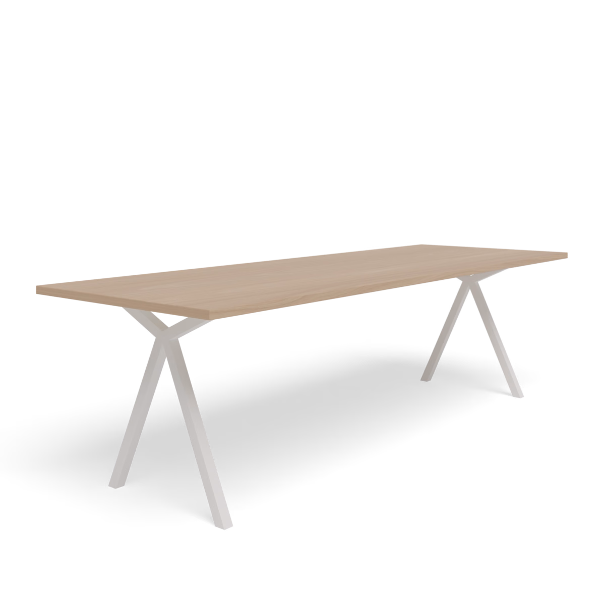 Studio HENK Slim X-type eettafel rechthoekig eiken hardwax olie natural light met wit onderstel - Afbeelding 2