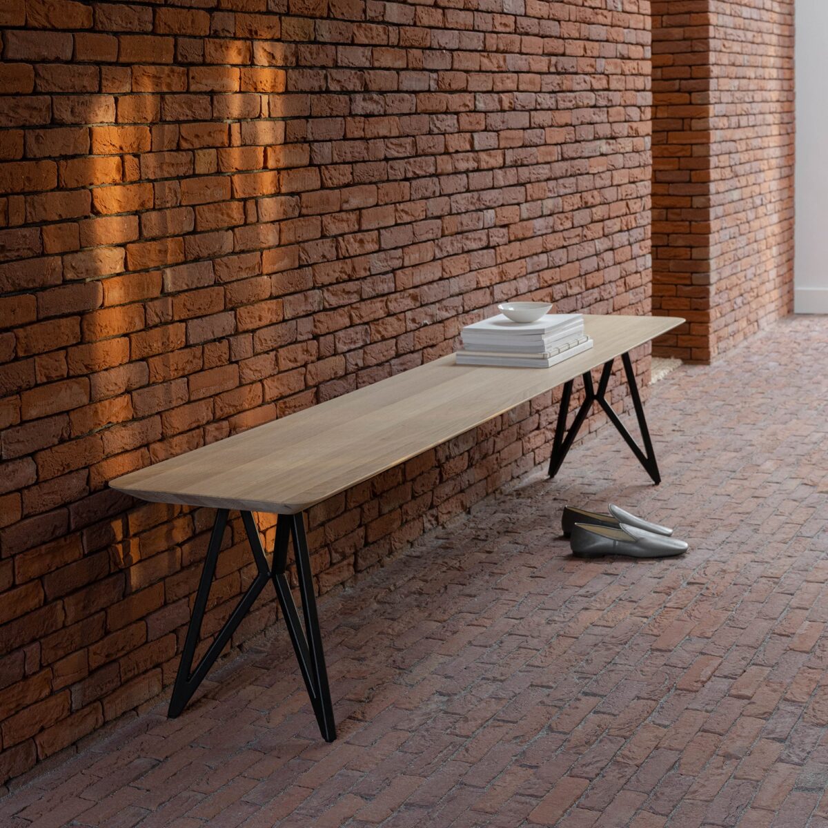 Studio HENK Butterfly eetkamerbank Eiken naturel lak 140cm - Afbeelding 5