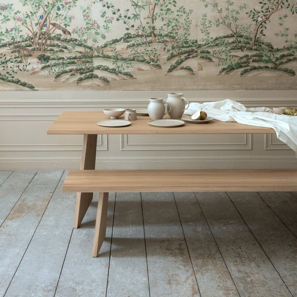 Studio HENK Butterfly Wood eetkamerbank Eiken gerookte beits 180cm - Afbeelding 3