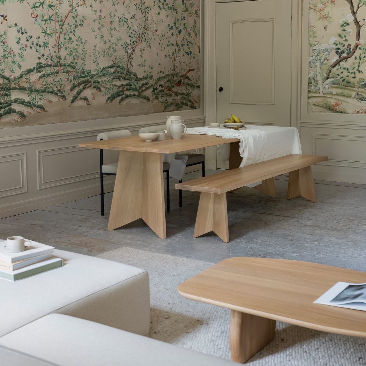 Studio HENK Butterfly Wood eetkamerbank Eiken gerookte beits 180cm - Afbeelding 6