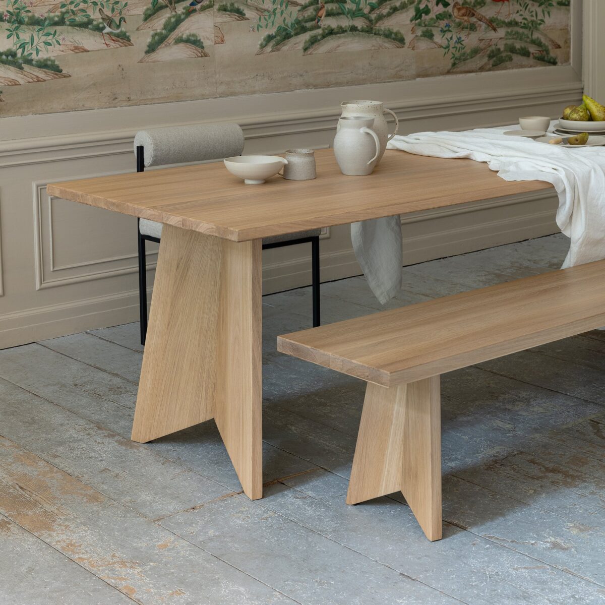 Studio HENK Butterfly Wood eetkamerbank Eiken gerookte beits 180cm - Afbeelding 7