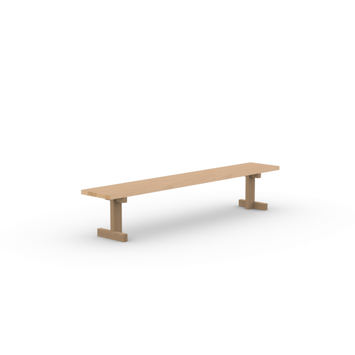 Studio HENK Base eetkamerbank Eiken hardwax olie natural light 200cm - Afbeelding 7