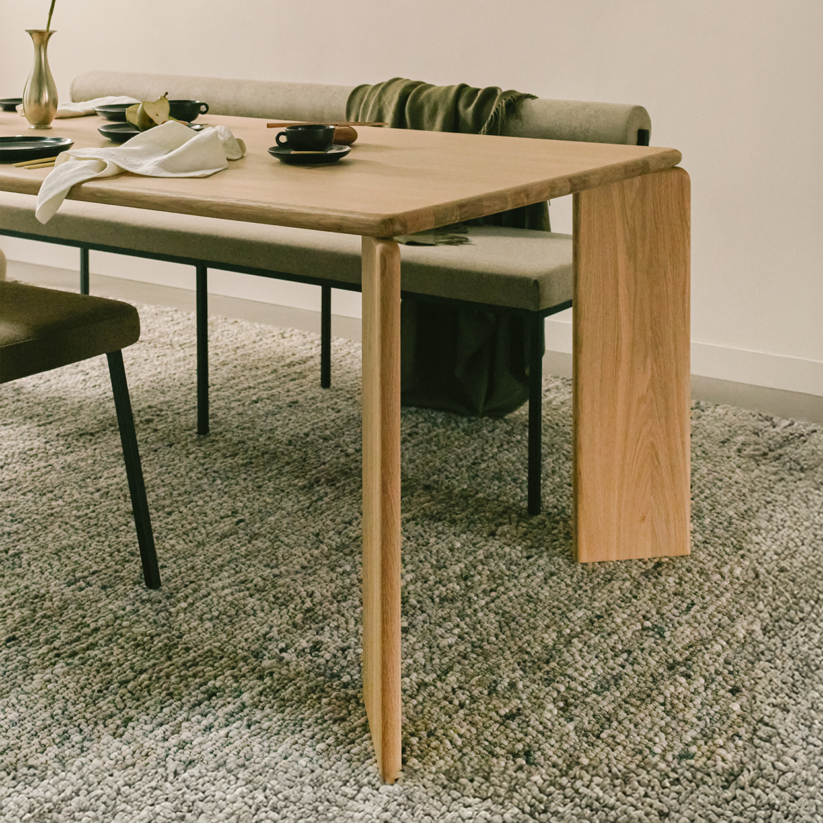 Studio HENK Soft eettafel rechthoekig eiken naturel lak - Afbeelding 9