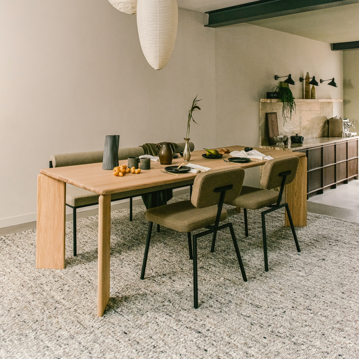 Studio HENK Soft eettafel rechthoekig eiken naturel lak - Afbeelding 6