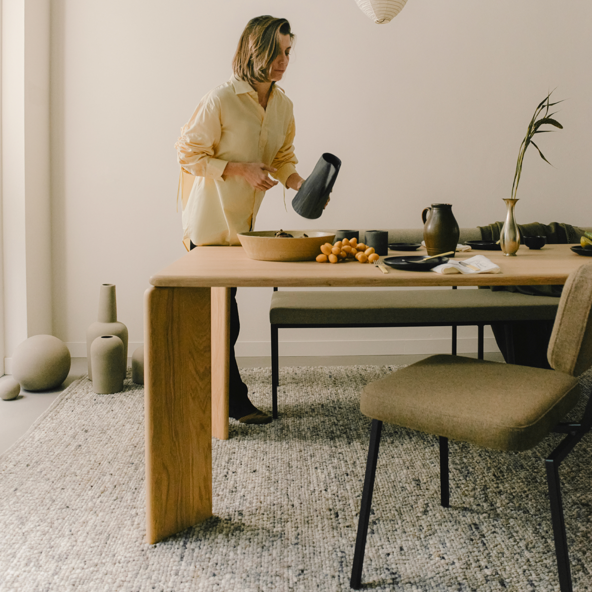 Studio HENK Soft eettafel rechthoekig eiken naturel lak - Afbeelding 3