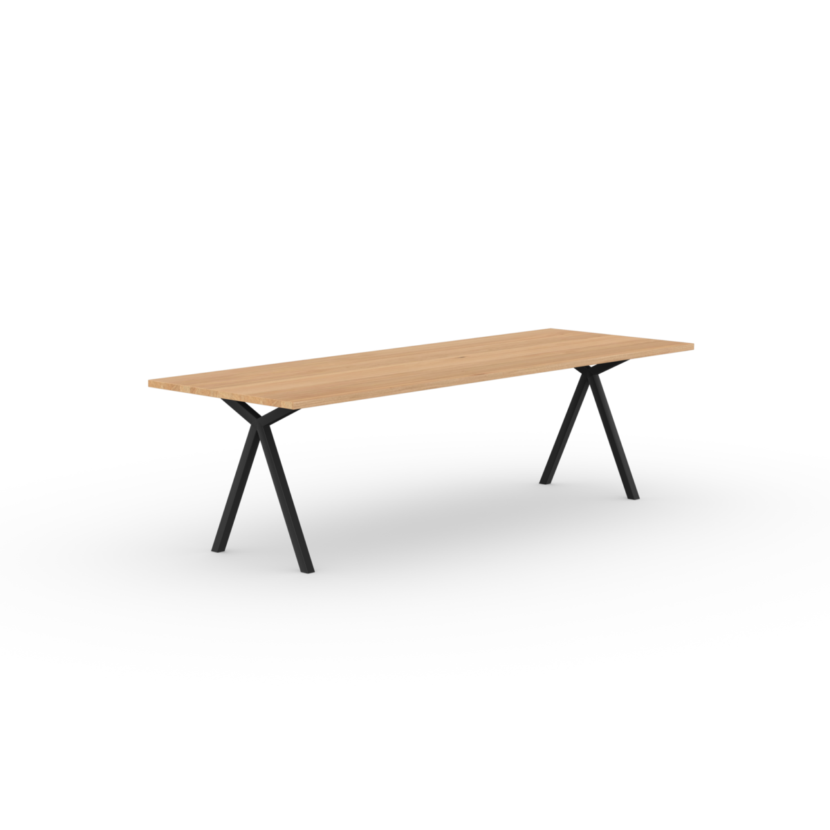 Studio HENK Slim X-type eettafel rechthoekig eiken naturel lak - Afbeelding 9