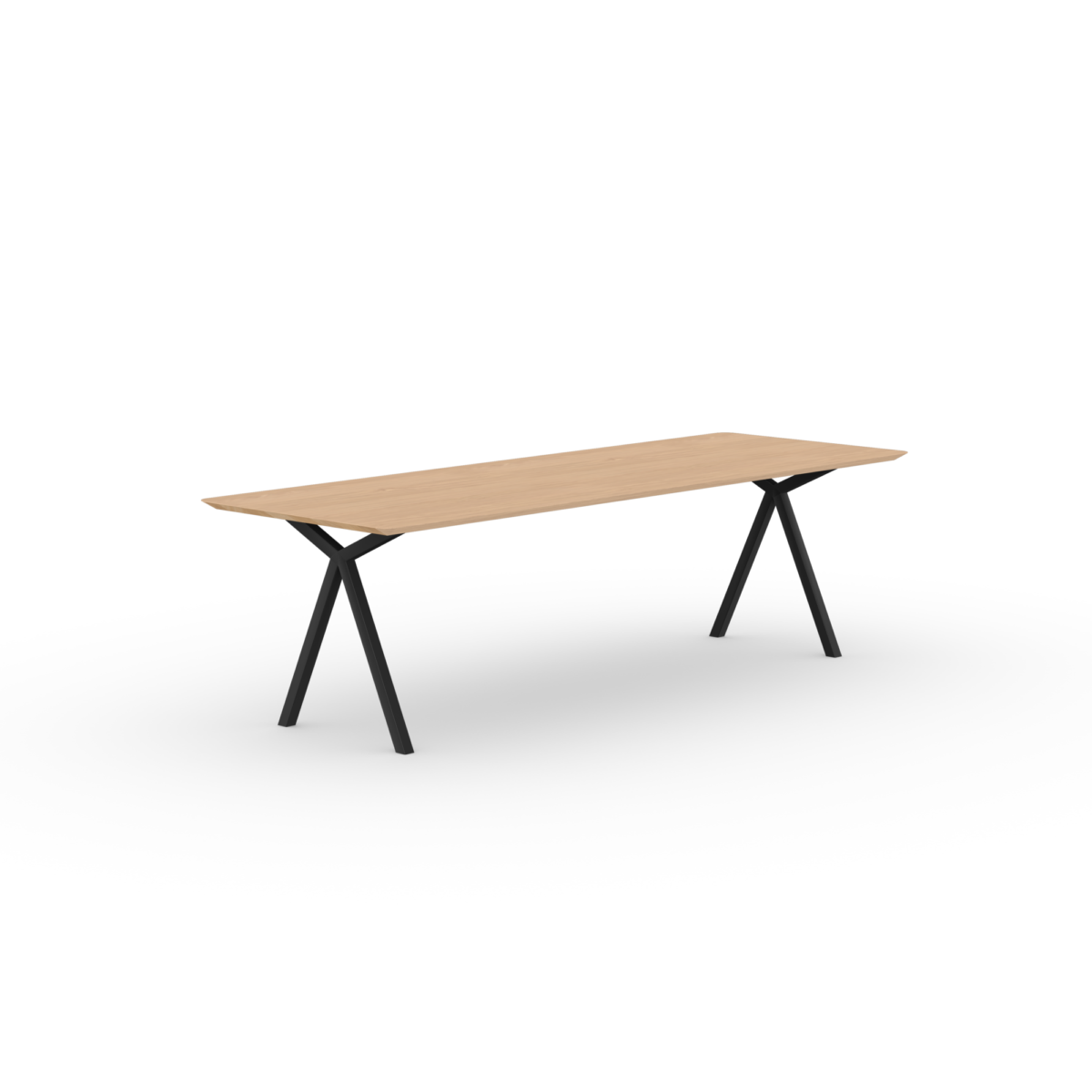 Studio HENK Slim X-type eettafel rechthoekig eiken hardwax olie natural light met zwart onderstel - Afbeelding 9
