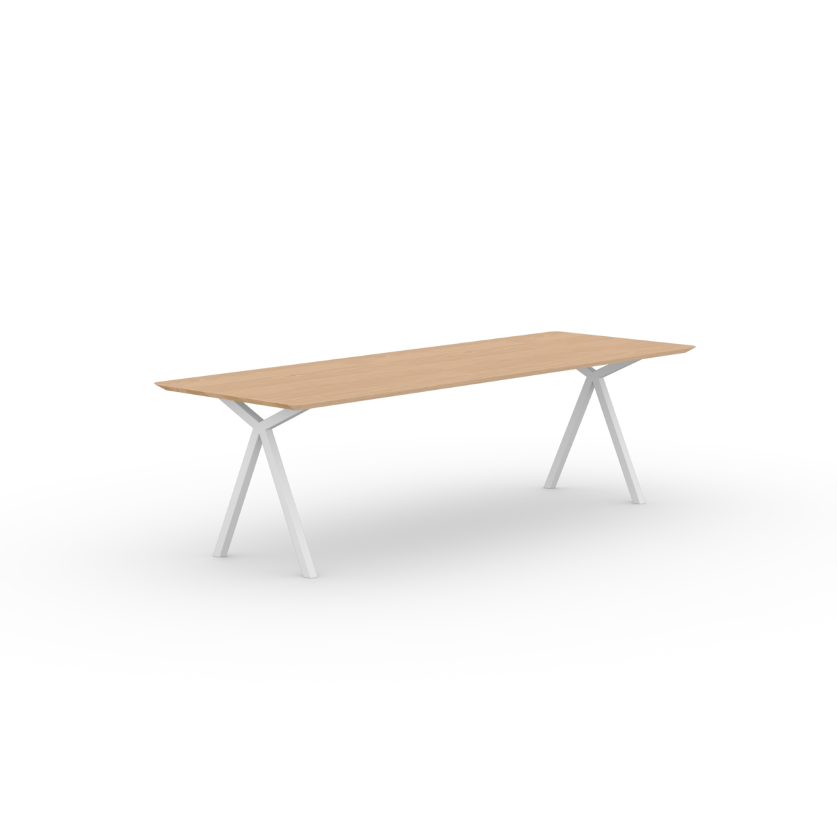 Studio HENK Slim X-type eettafel rechthoekig eiken hardwax olie natural light met wit onderstel - Afbeelding 9