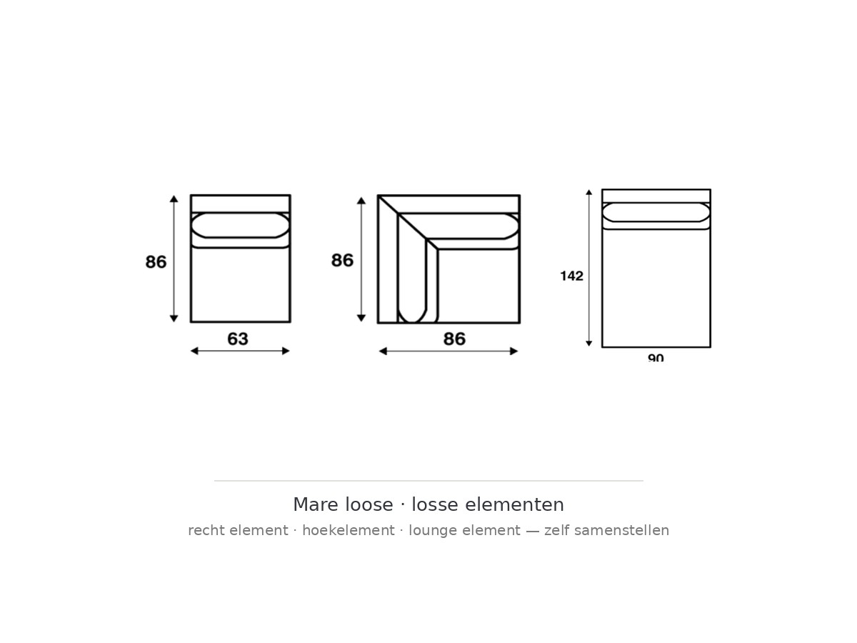 Artifort mare loose elementen – packshot