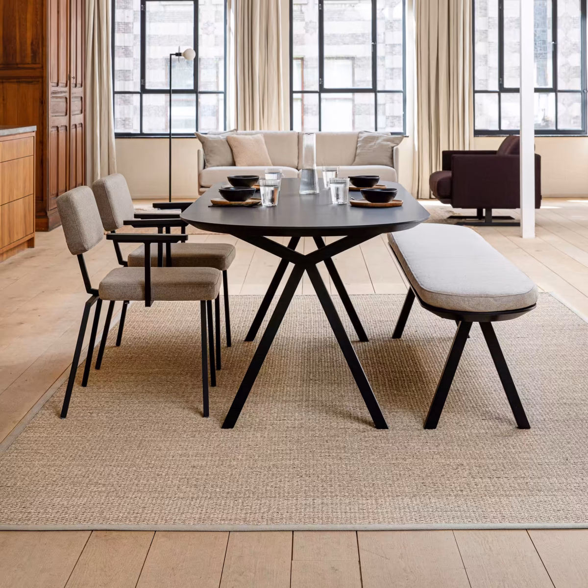Studio HENK Slim X-type eettafel blob eiken hardwax olie natural light - Afbeelding 8
