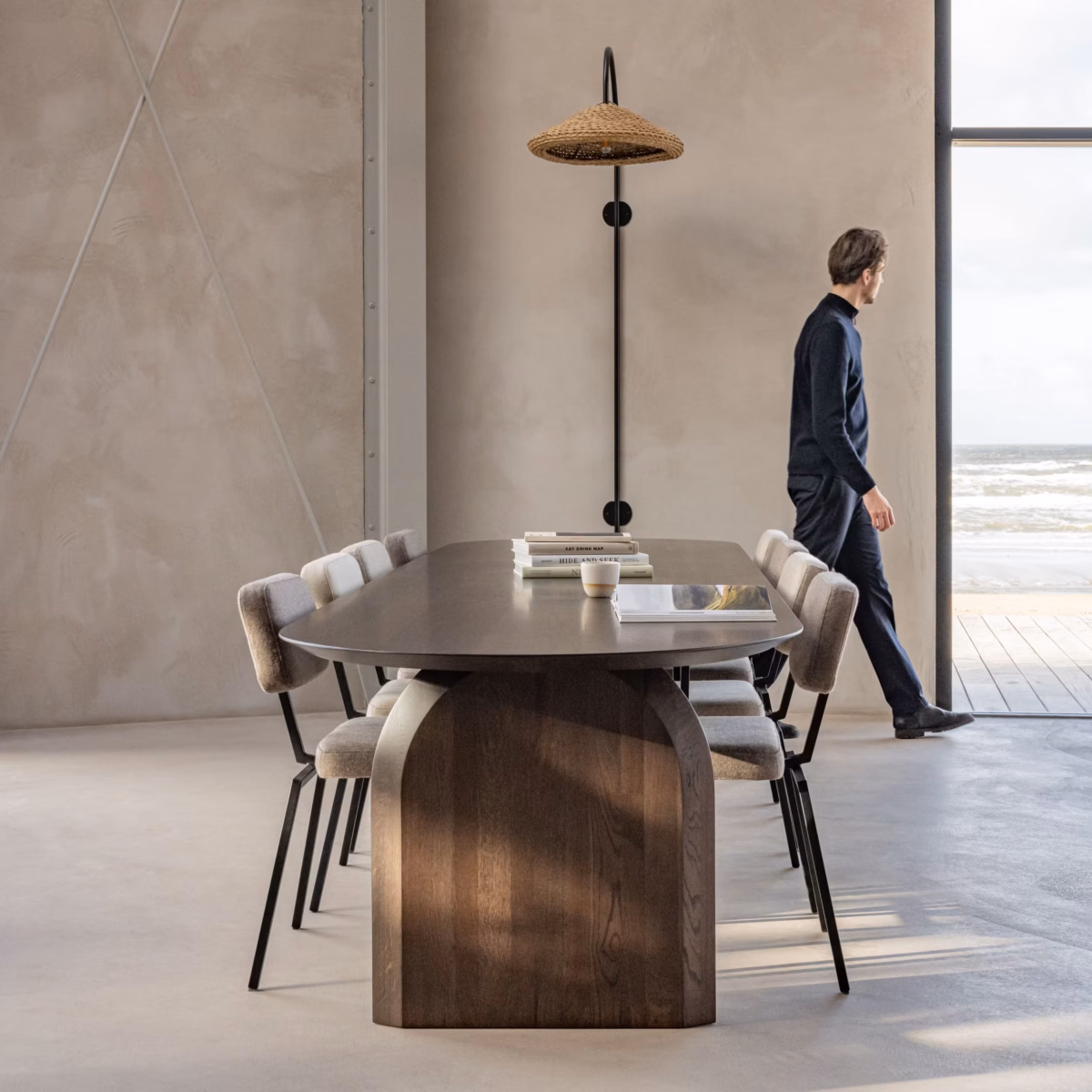 Studio HENK Slot eettafel plat-ovaal eiken donker bruin gebeitst - Afbeelding 3