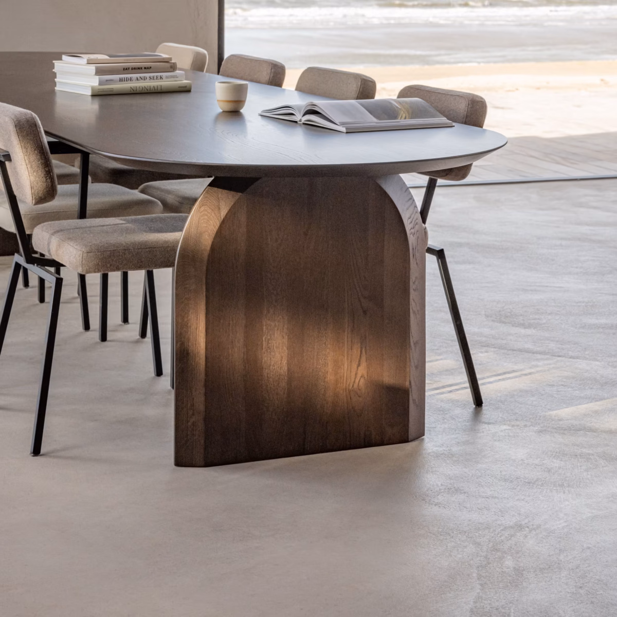 Studio HENK Slot eettafel plat-ovaal eiken donker bruin gebeitst - Afbeelding 7