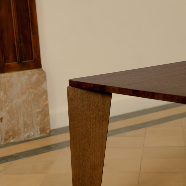 Studio HENK Taper eettafel rechthoekig walnoot naturel lak