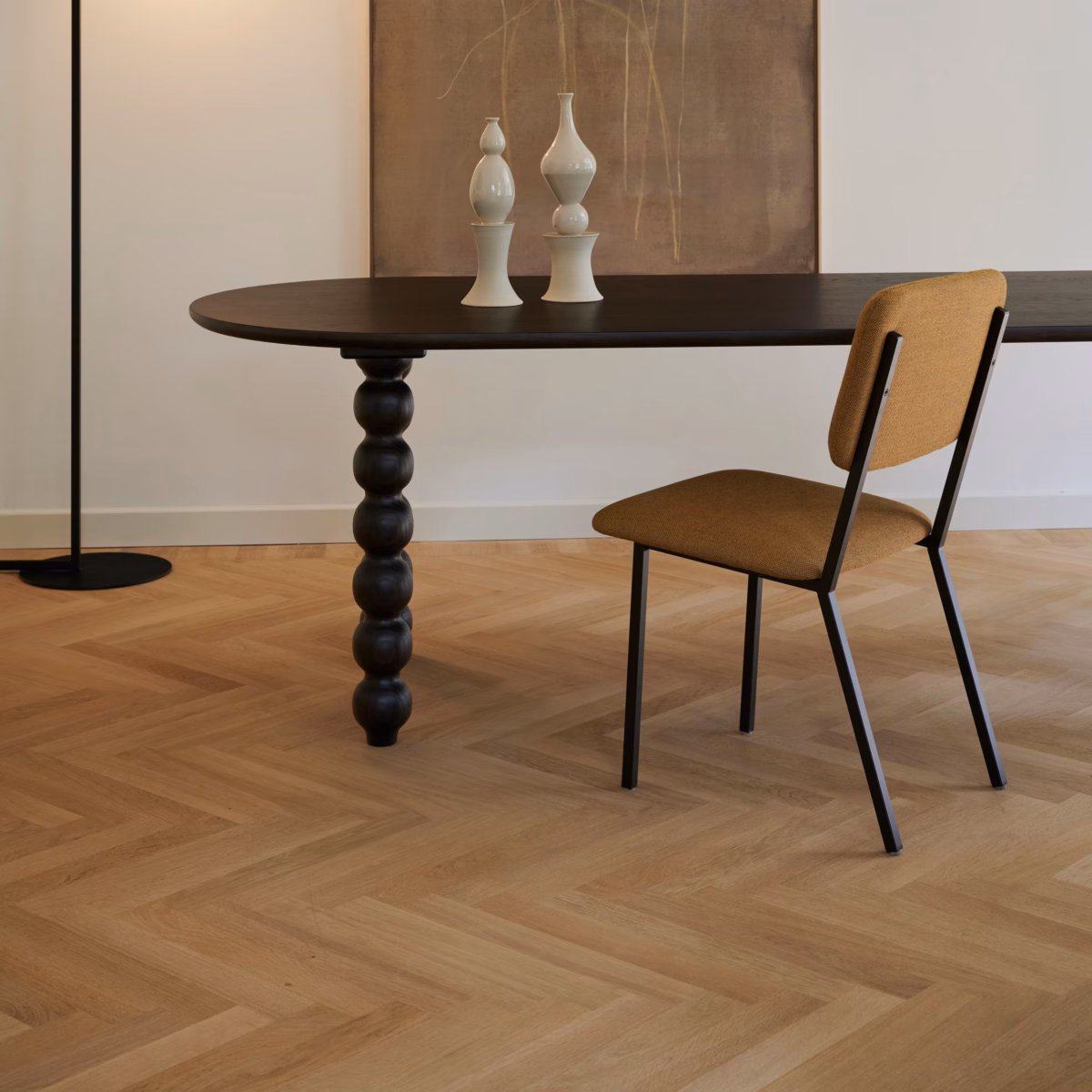 Studio HENK Turn eettafel plat ovaal eiken gerookte beits - Afbeelding 3