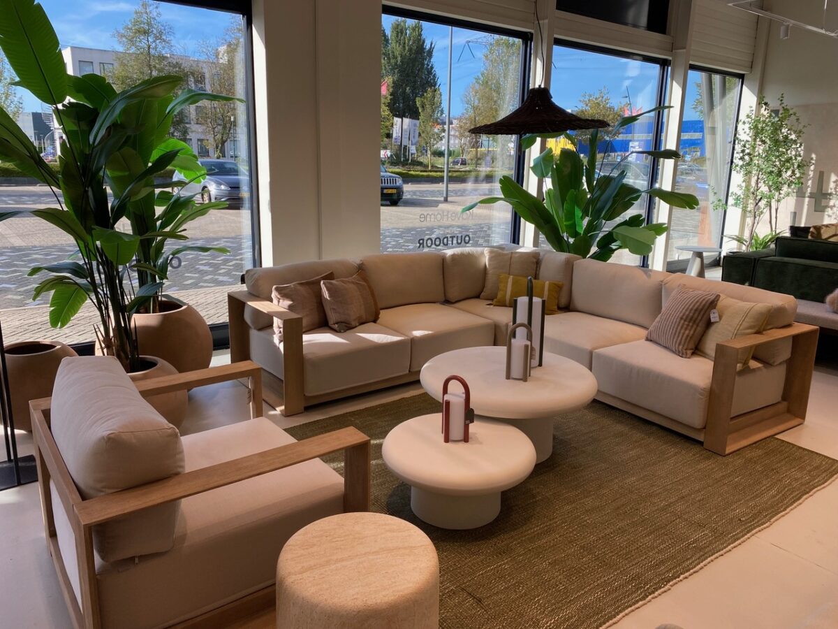 Montèl Ambra outdoor hoekbank met fauteuil– showroommodel