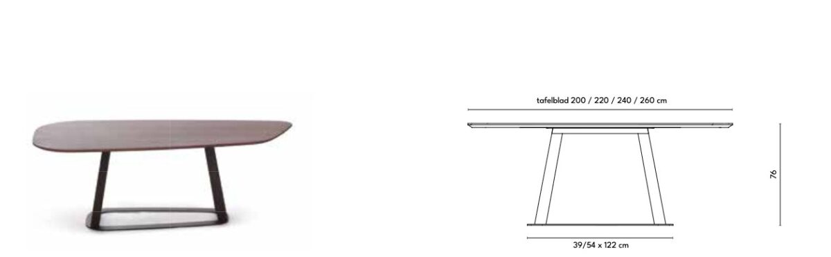Harvink Loup tafel – maatvoering