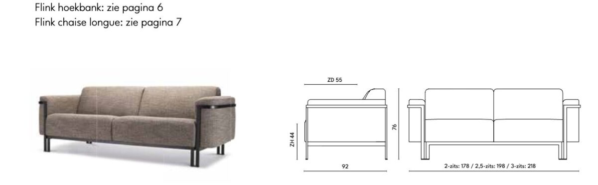 Harvink Flink bank – maatvoering