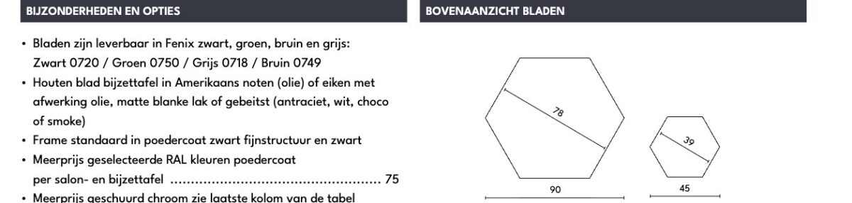 Harvink Rep & Roer bijzettafel – maattekeningen