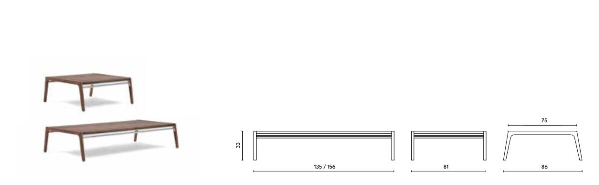 Harvink Splinter salontafel – maatvoering