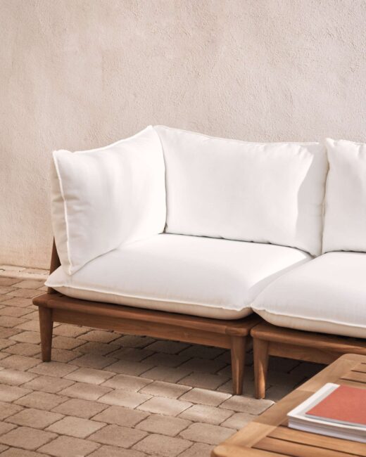 Kave Home Portitxol modulaire hoekfauteuil in massief teakhout