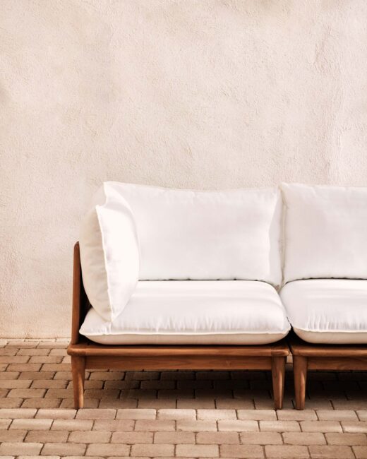Kave Home Portitxol modulaire hoekfauteuil in massief teakhout