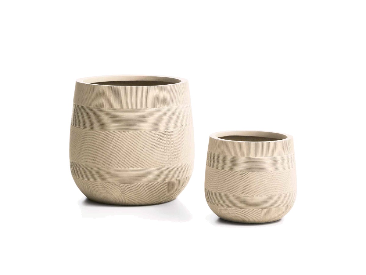 Kave Home tival bloempotten beige set