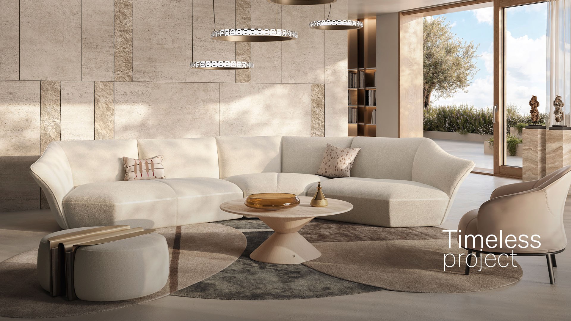 Natuzzi Italia Timeless bank in een lichte woonkamer