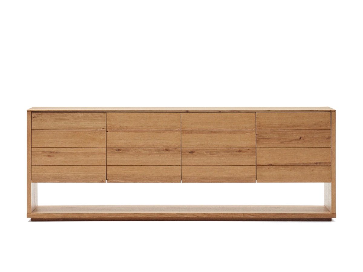 Kave Home Alguema dressoir 4 deuren in eiken fineer met natuurlijke afwerking 200 x 74 cm