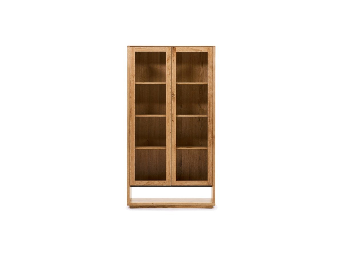 Kave Home Alguema vitrinekast in eiken fineer met natuurlijke afwerking 100 x 185 cm