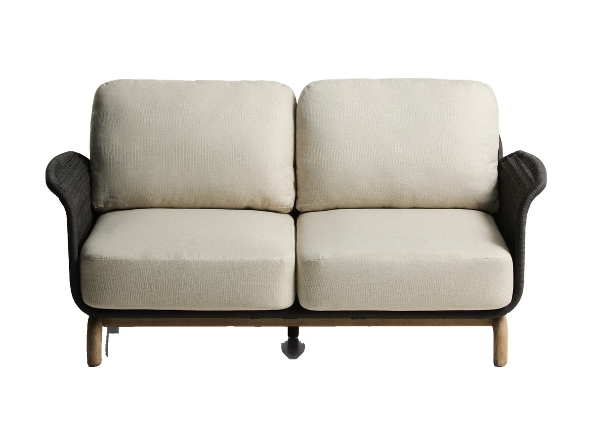 Kave Home Alipa 2-zitsbank van massief acaciahout en donkergrijs touw 165 cm FSC 100%