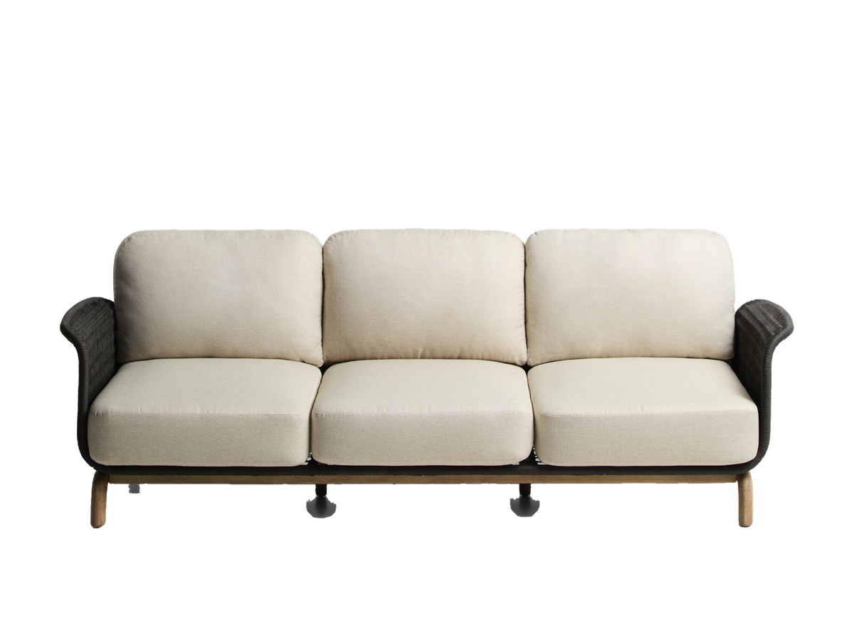 Kave Home Alipa 3-zitsbank van massief acaciahout en donkergrijs touw 235 cm FSC 100%