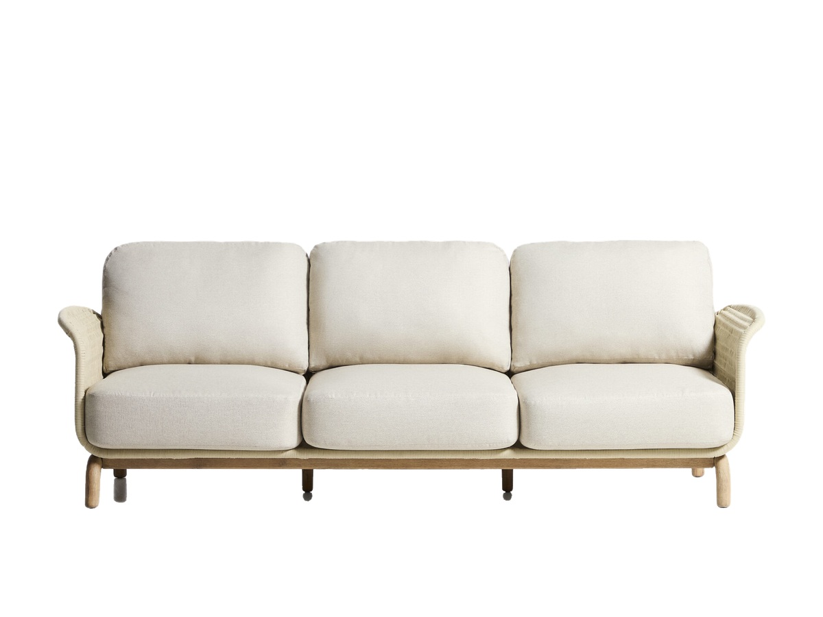 Kave Home Alipa 3-zitsbank van massief acaciahout en ecru touw 235 cm FSC 100%