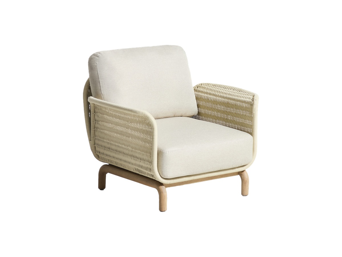 Kave Home Alipa fauteuil van massief acaciahout en ecru touw FSC 100%