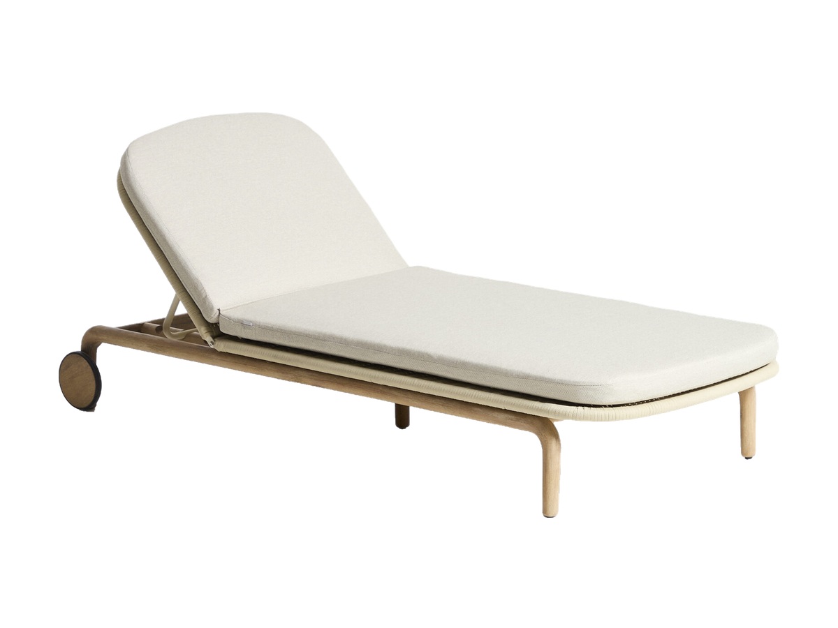 Kave Home Alipa ligstoel van massief acaciahout en ecru touw FSC 100%