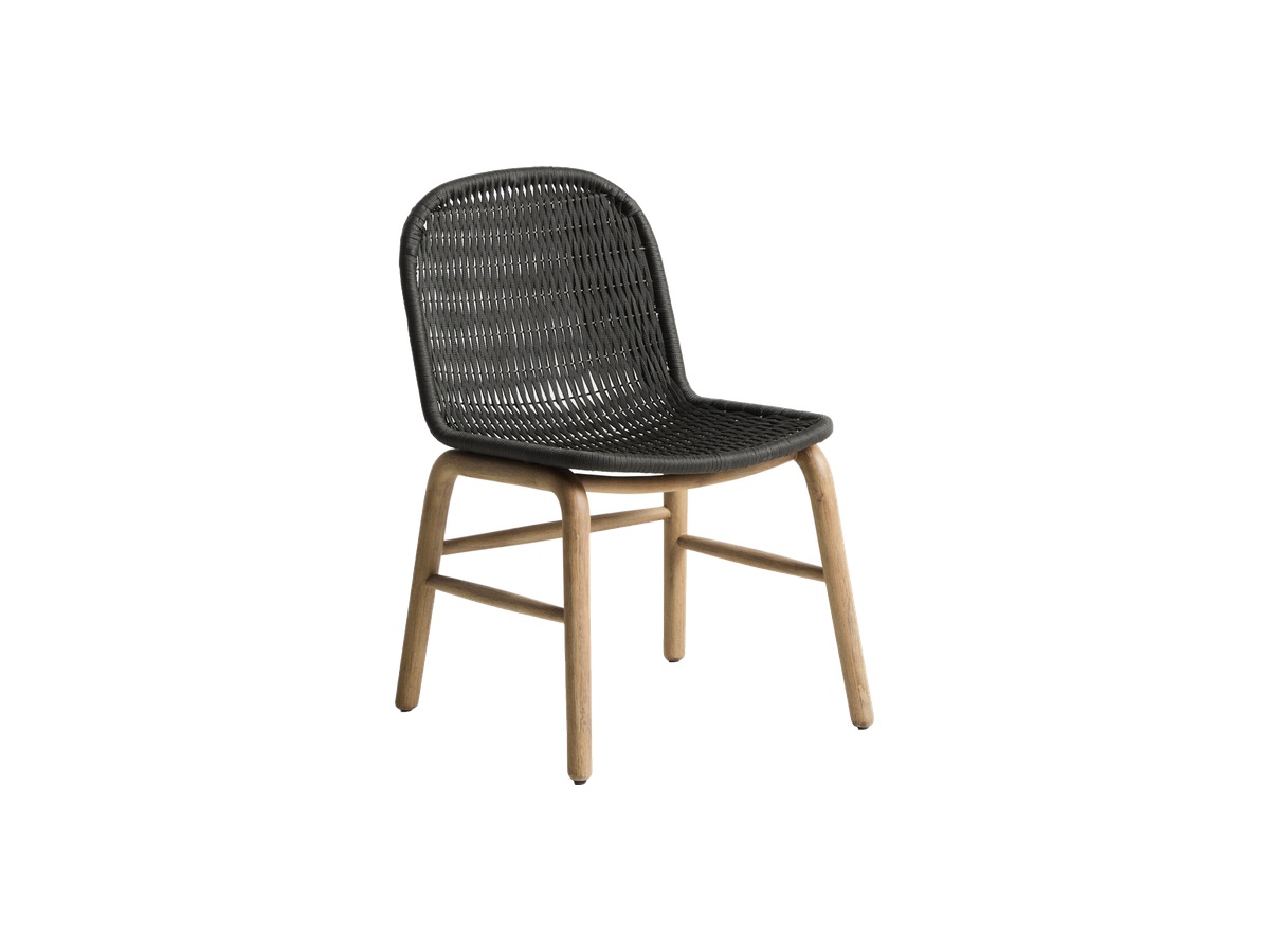 Kave Home Alipa stoel van massief acaciahout en donkergrijs touw FSC 100%