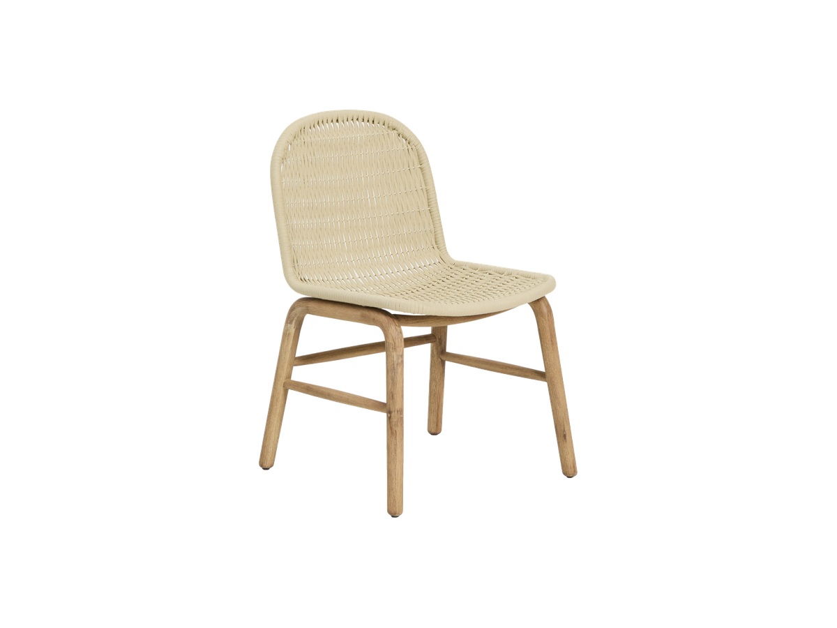 Kave Home Alipa stoel van massief acaciahout en ecru touw FSC 100%