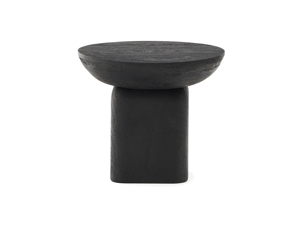 Kave Home Ambra bijzettafel van massief acaciahout met afwerking in zwart FSC 100% Ø50 cm